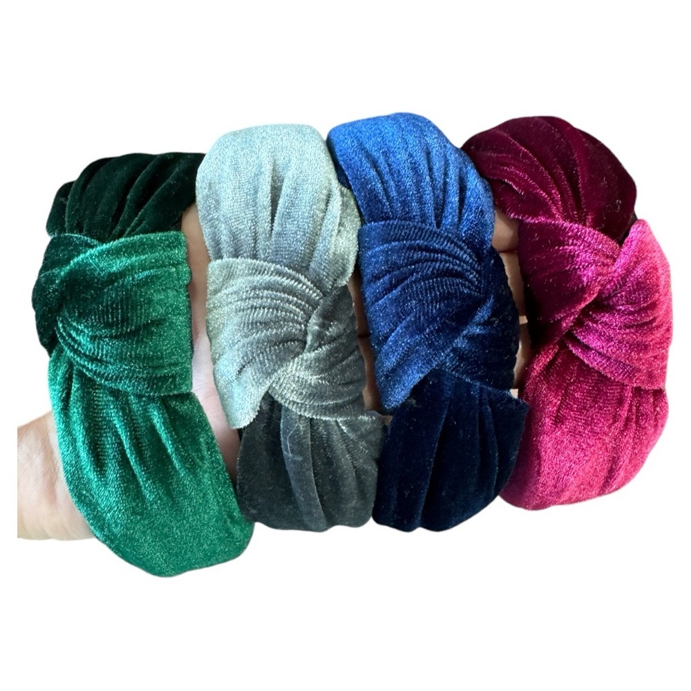 Velvet twist headbands-four pack